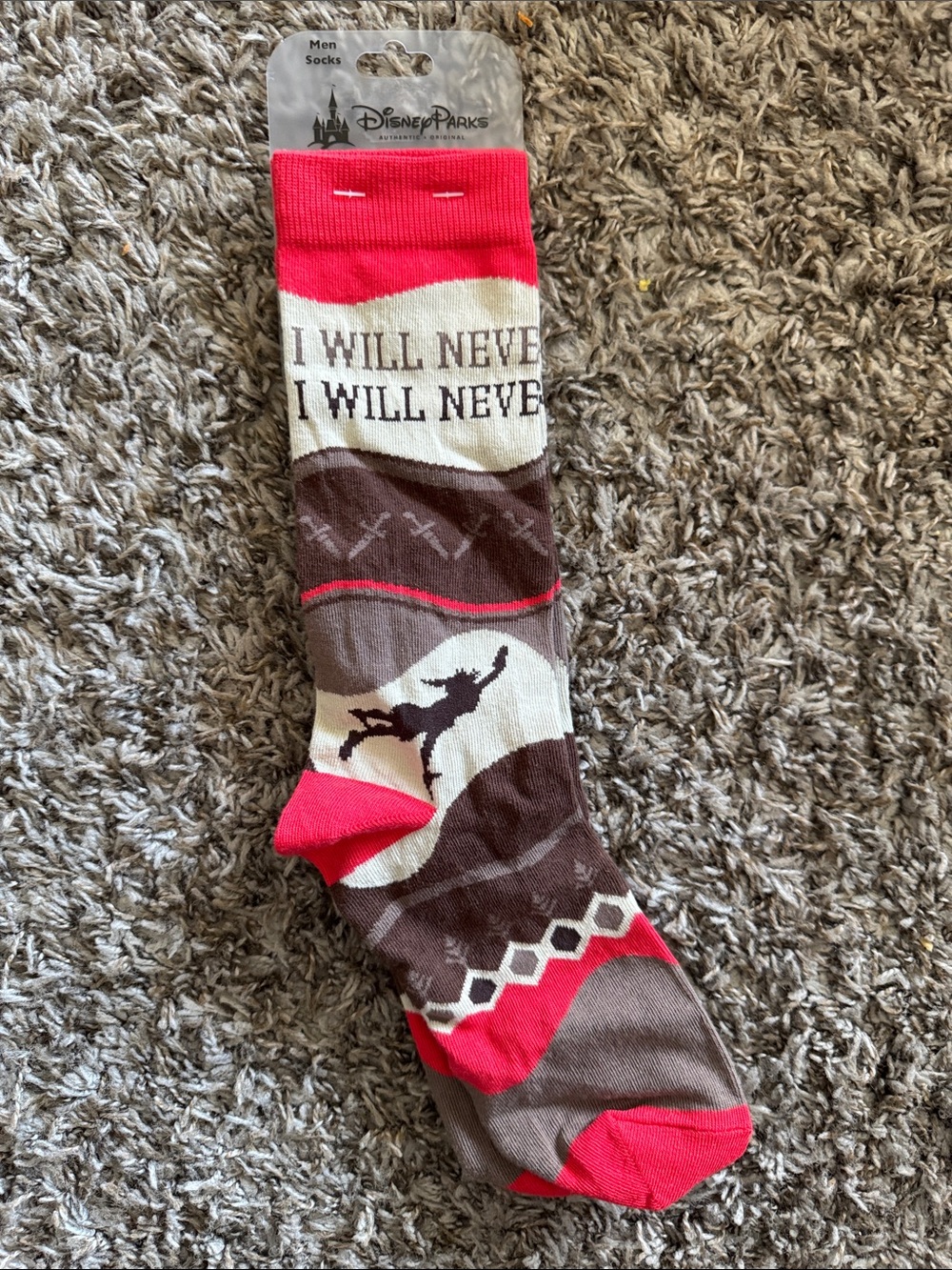 Disney Men’s Brown & Pink Peter Pan Novelty Socks